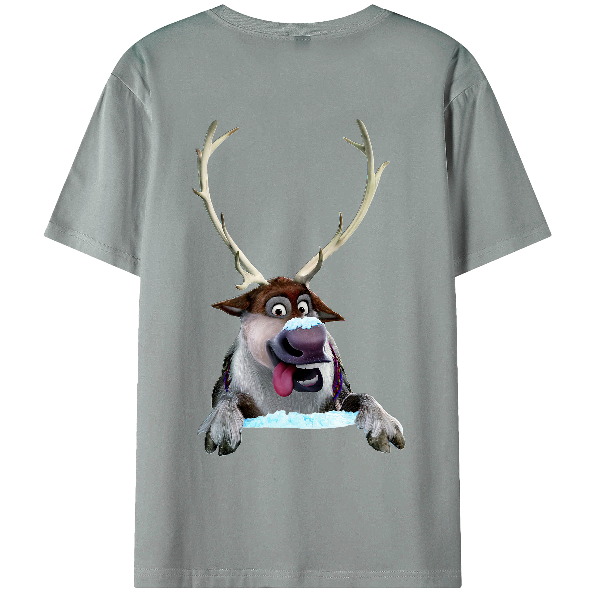 （画像用） アナと雪の女王 アンナ エルサ Frozen Anna Elsa 綿100％ メンズ半袖Tシャツ（バックプリント） 通気性
